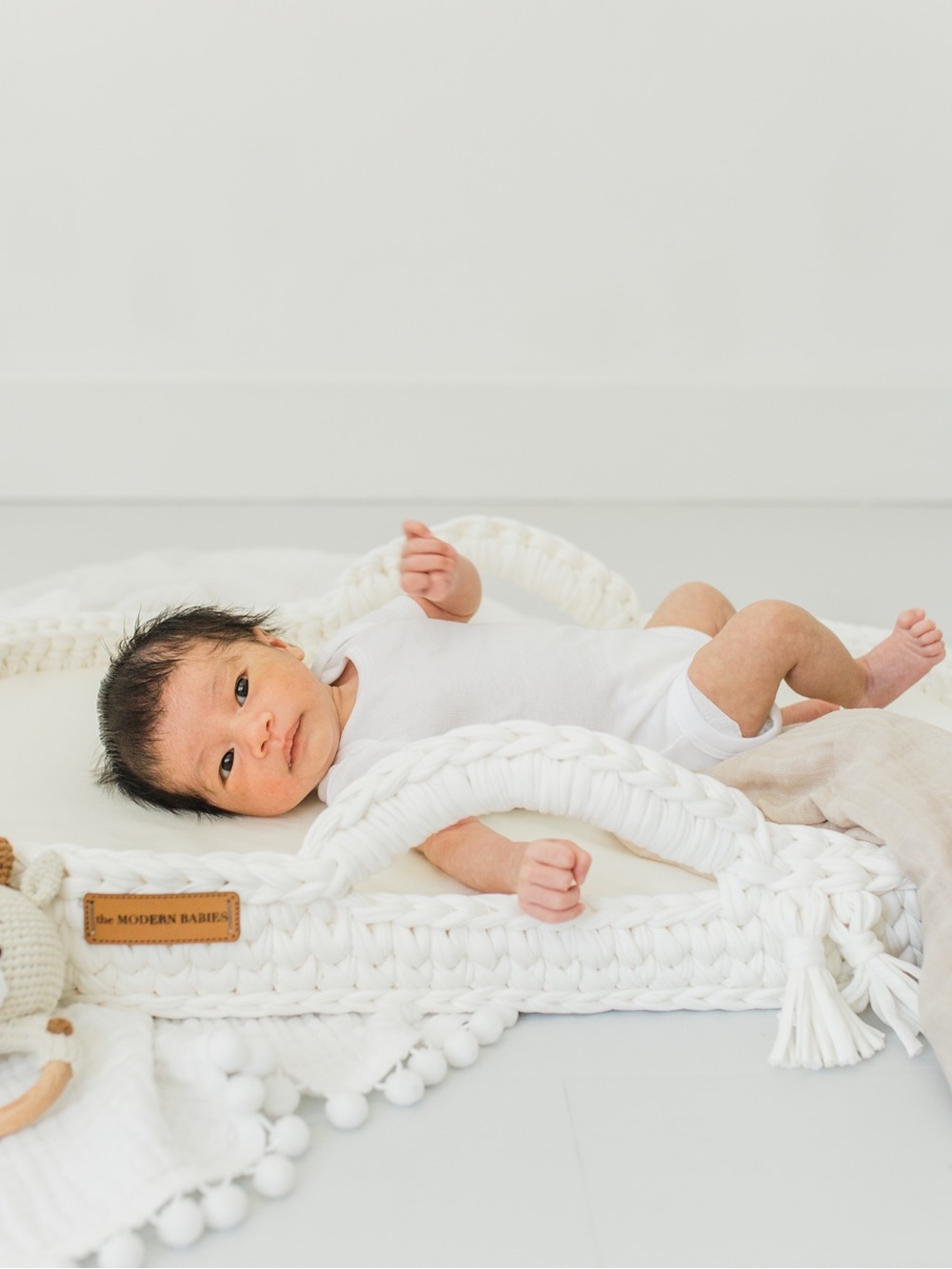White Crochet Baby Changing Table